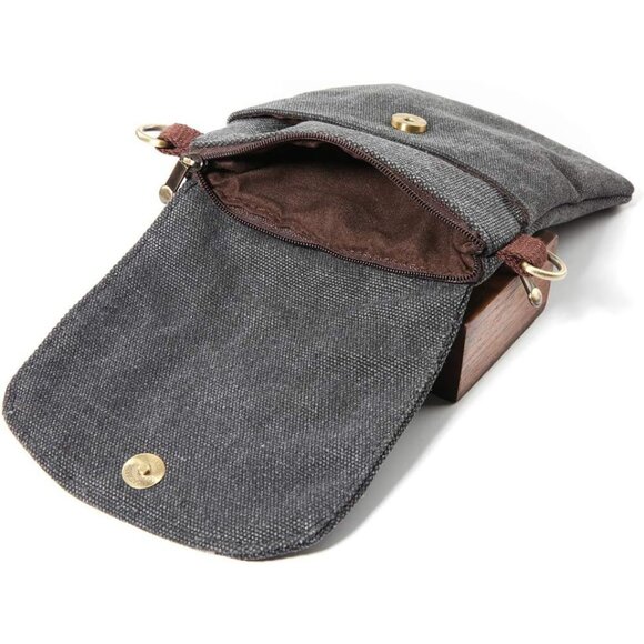 Women's Dark Grey 02 Vintage Embroidered Cute Mini Cross Body Bag Small Handbags - Picture 6 of 6